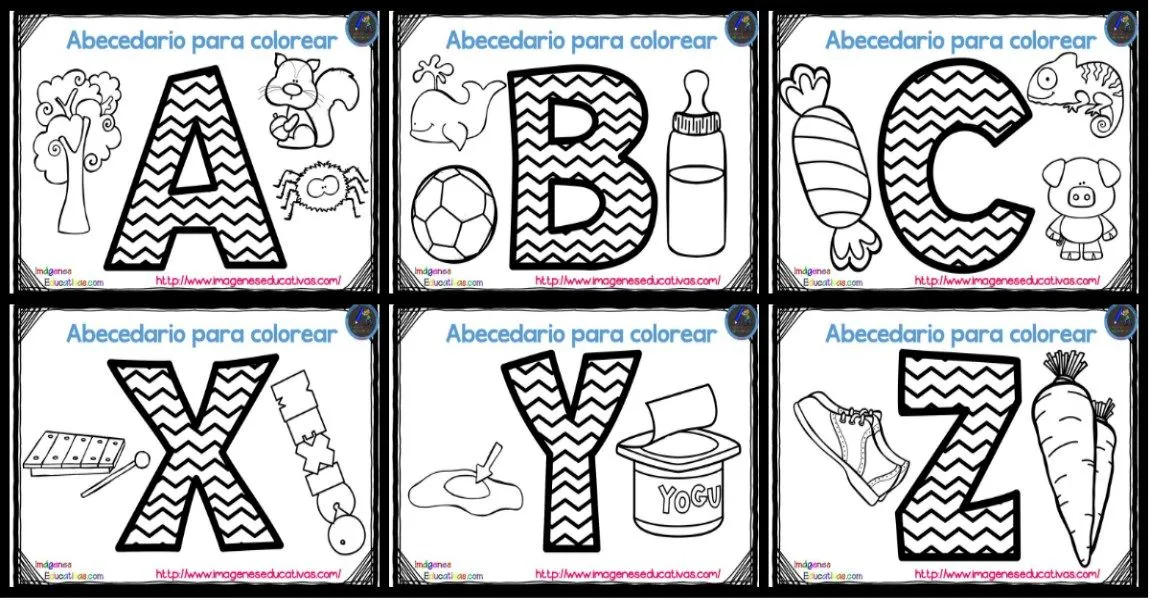 Abecedario para colorear listo para descargar e imprimir zig zag Abecedario para colorear listo para descargar e imprimir zig zag