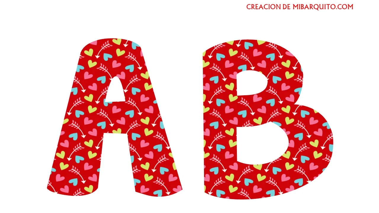 Abecedario con Corazones | Mi Barquito