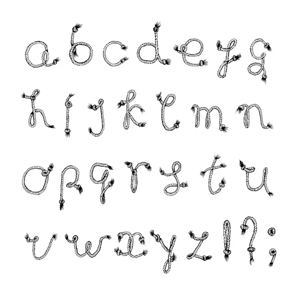 Abecedario dibujado mano - cuerda o cadena. fuentes manuscritas ...