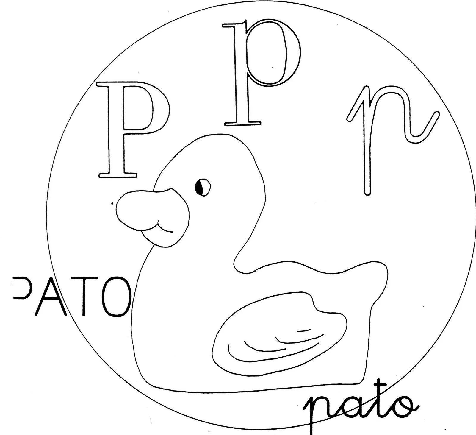 Abecedario para colorear: P ~ Dibujos para Colorear Infantil