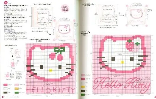 Graficos de Hello Kitty en punto cruz para baberos - Imagui Graficos de Hello Kitty en punto cruz para baberos - Imagui