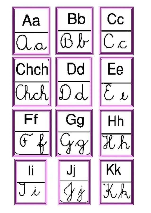 Abecedario (imprenta y cursivo)