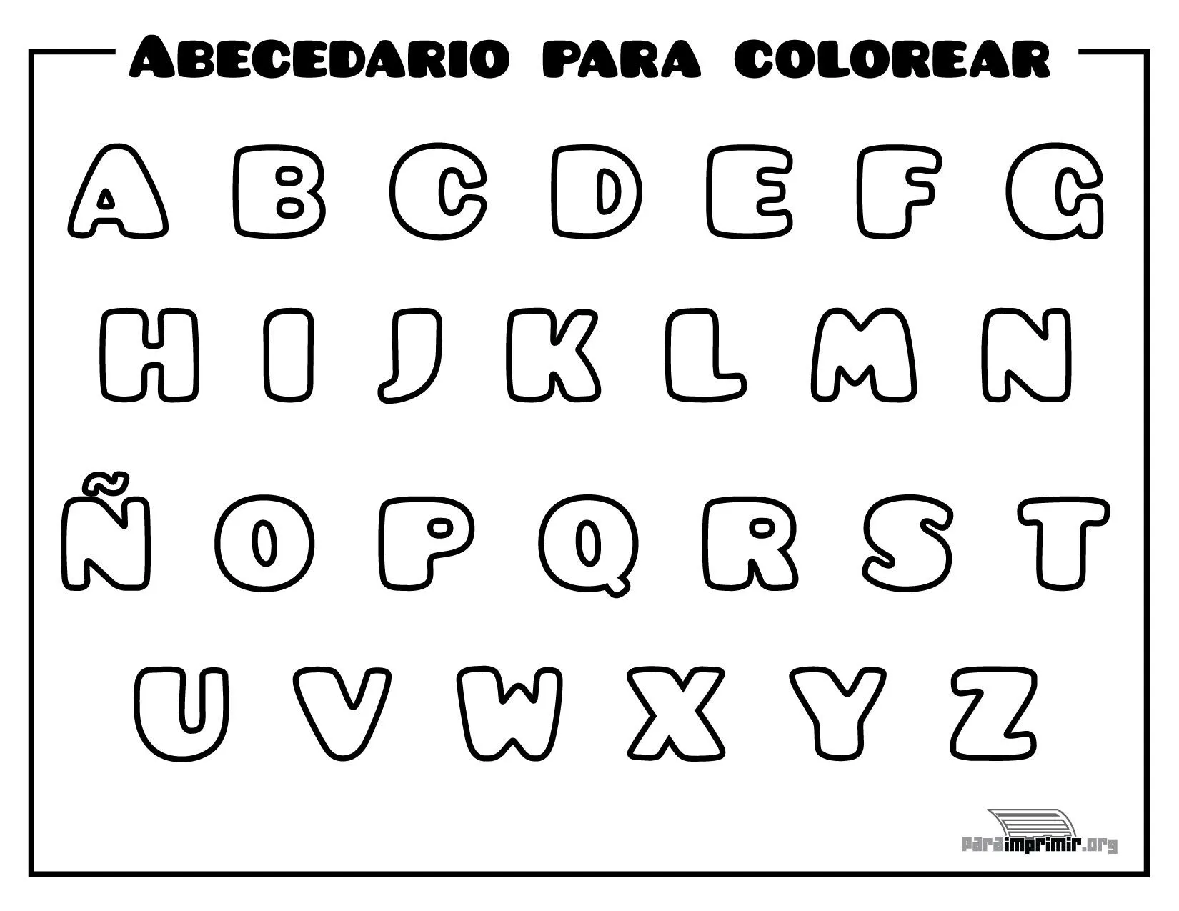 Abecedario para imprimir y colorear