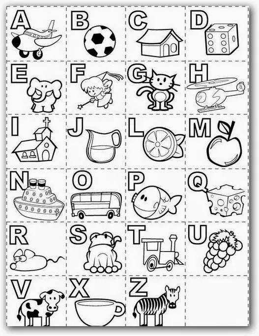 Abecedario para imprimir y colorear ~ Dibujos para Niños Abecedario para imprimir y colorear ~ Dibujos para Niños
