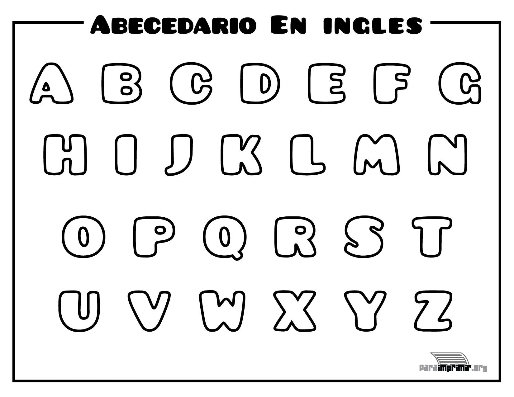 Abecedario en ingles para imprimir