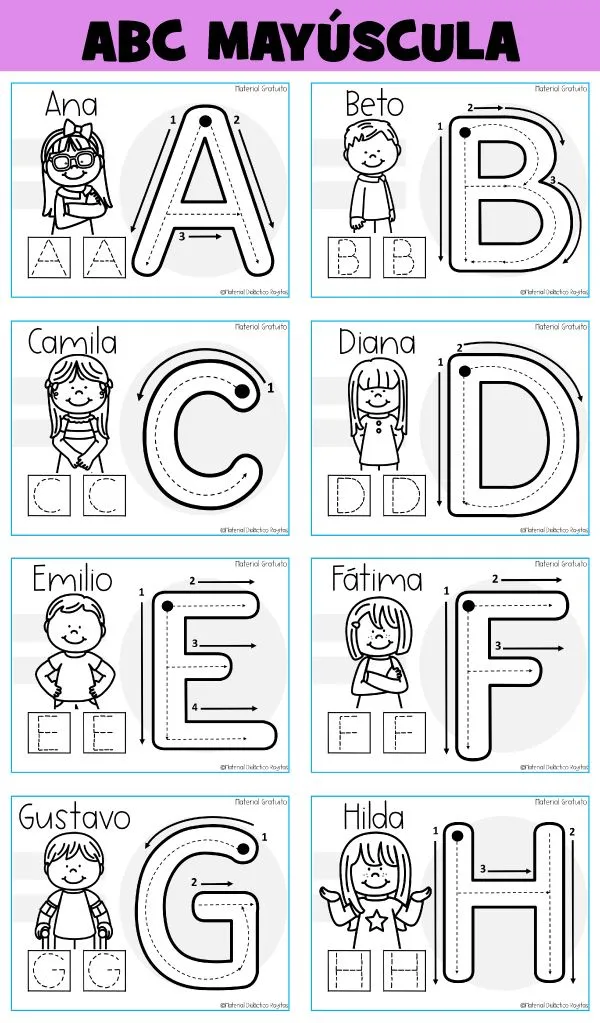 Abecedario mayúscula y minúscula | Materiales Educativos para Maestras Abecedario mayúscula y minúscula | Materiales Educativos para Maestras