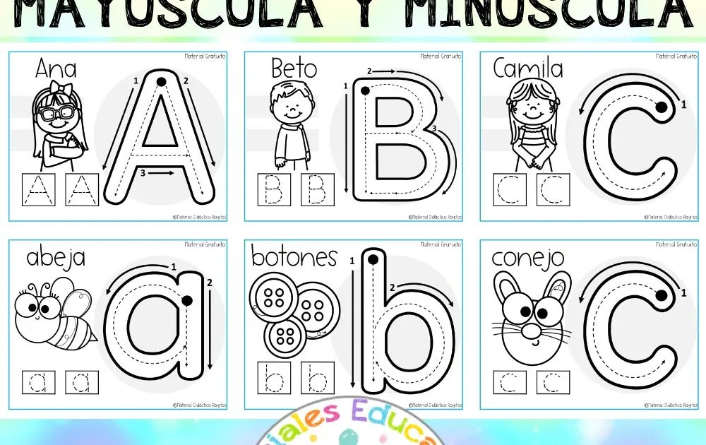 Abecedario mayúscula y minúscula | Materiales Educativos para Maestras