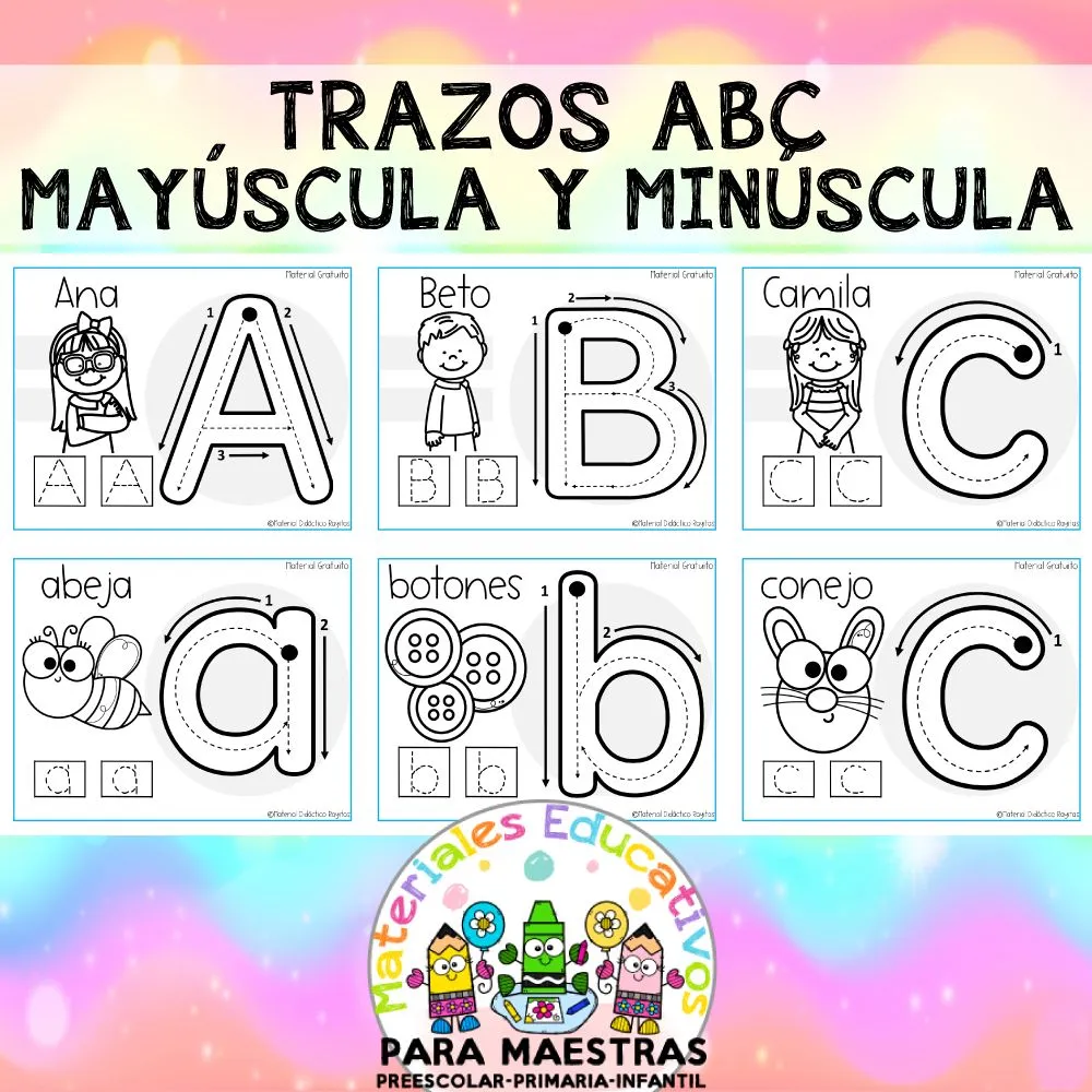 Abecedario mayúscula y minúscula | Materiales Educativos para Maestras