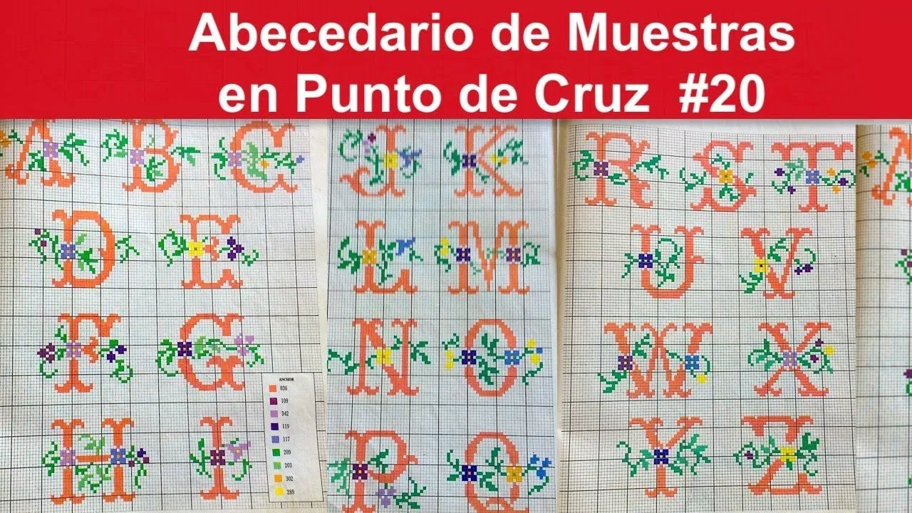 Abecedario de Muestras en Punto de Cruz #20 - YouTube Abecedario de Muestras en Punto de Cruz #20 - YouTube