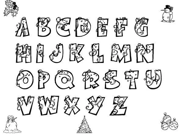 Imprimir: Abecedario de Navidad para pintar