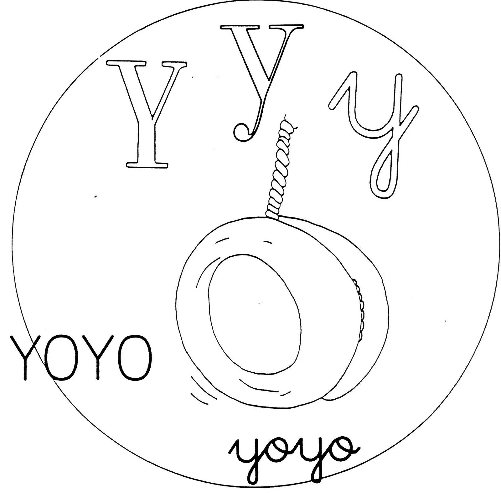 Abecedario para colorear: Y ~ Dibujos para Colorear Infantil