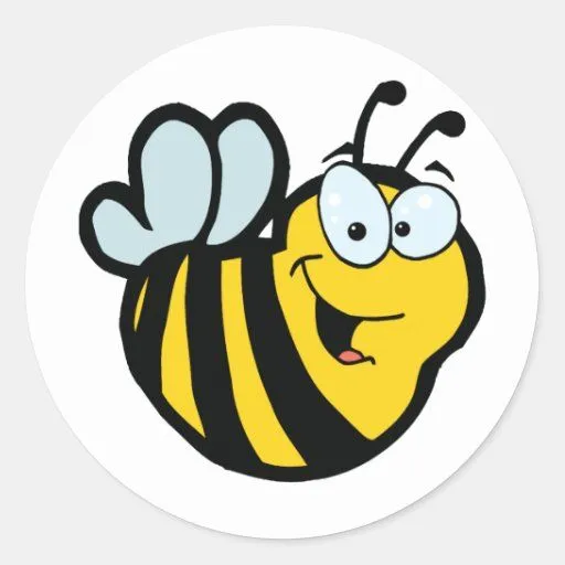 Abeja de los personajes de dibujos animados etiquetas de Zazzle.