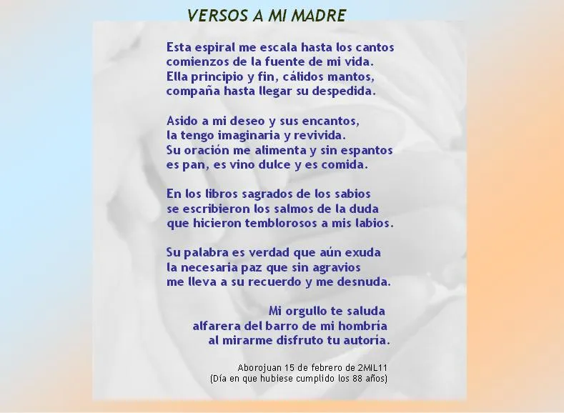Aborosías: Versos a mi madre