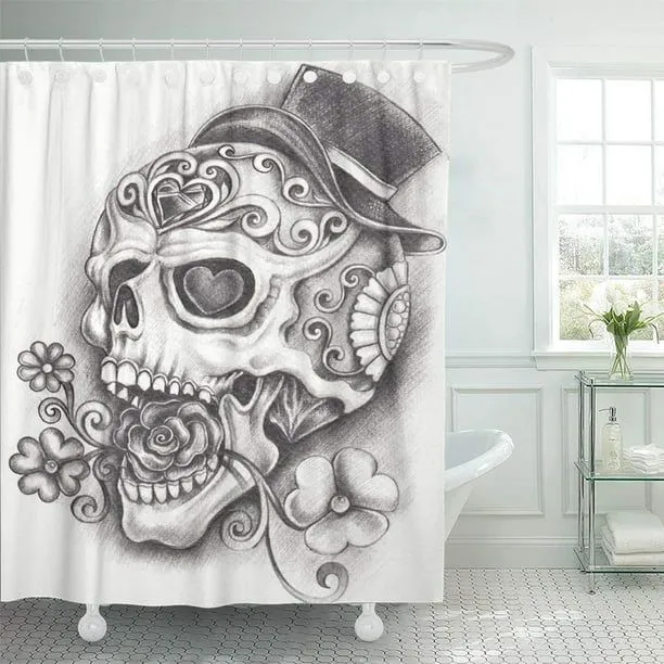 ABPHQTO Calavera de azúcar muerta dibujo a lápiz a mano sobre anatomía  artista hueso dibujos animado ABPHQTO PKNMT66x72Shower-11717 | Bodega  Aurrera en línea