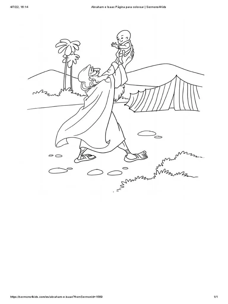 Abraham e Isaac Página para Colorear - Sermons4Kids | PDF Abraham e Isaac Página para Colorear - Sermons4Kids | PDF