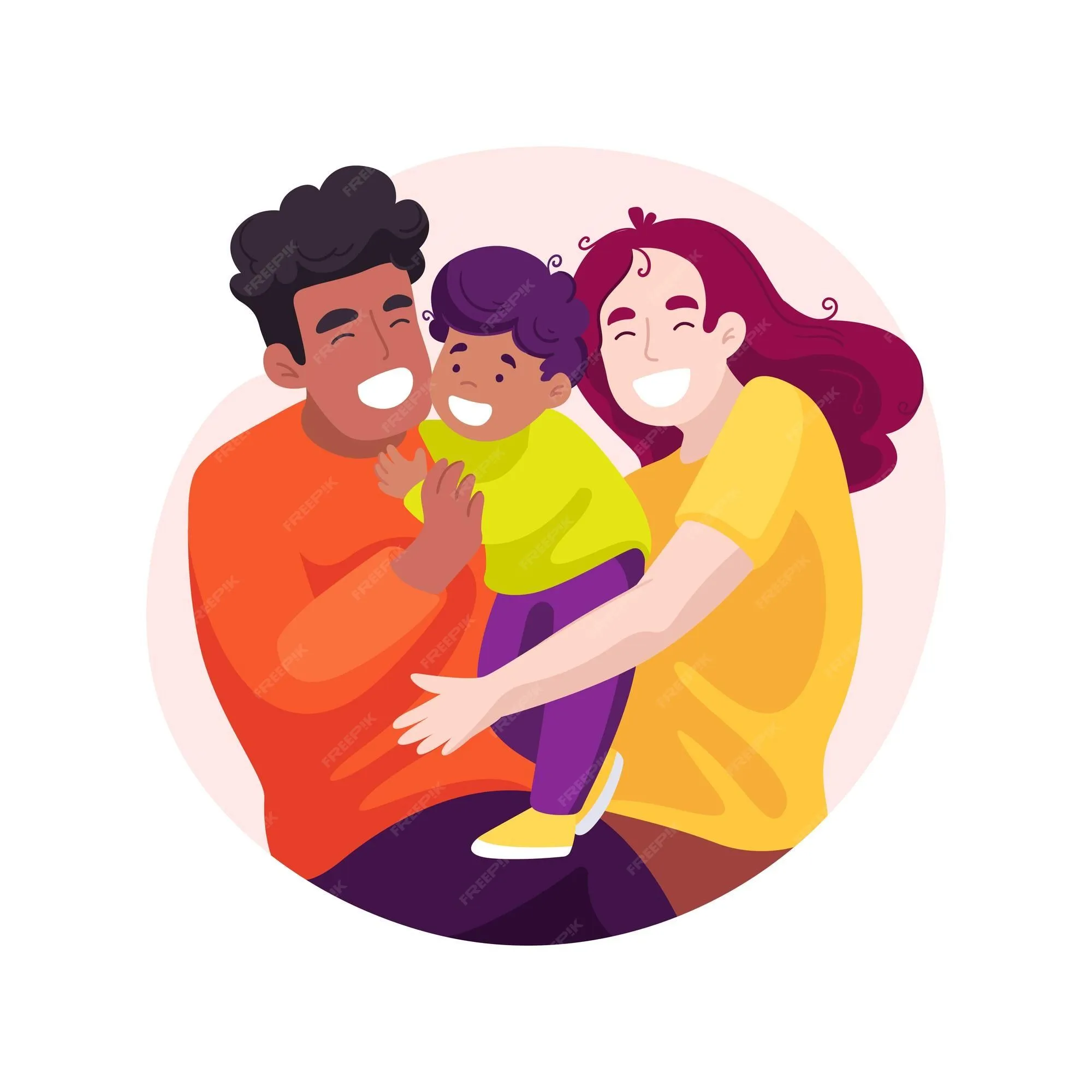Abrazos familiares ilustración vectorial de dibujos animados aislados | Vector Premium Abrazos familiares ilustración vectorial de dibujos animados aislados | Vector Premium