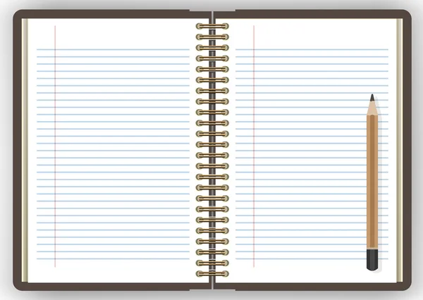 Abre la libreta y lápiz - ilustración vectorial — Vector stock ... Abre la libreta y lápiz - ilustración vectorial — Vector stock ...