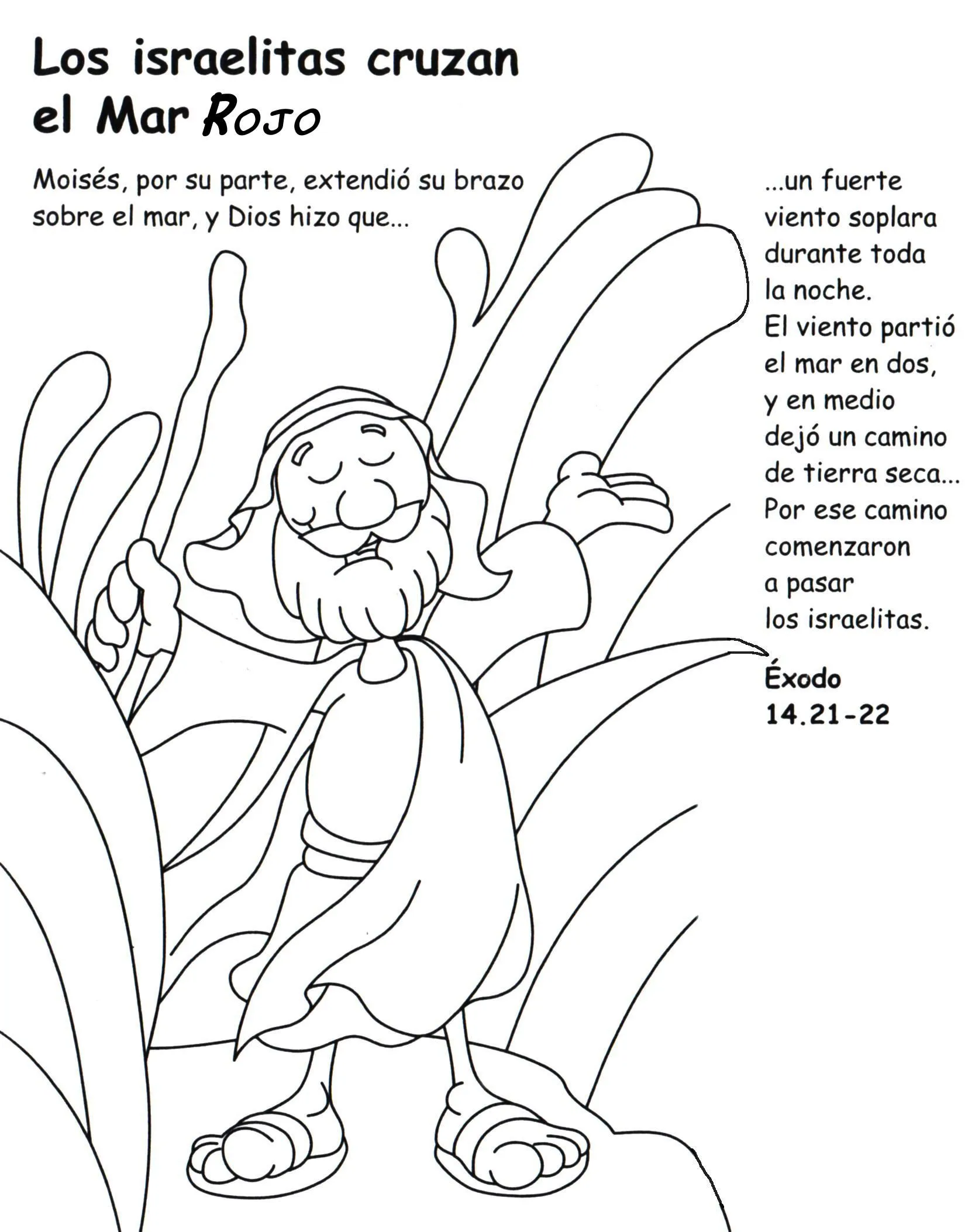 se abre el Mar Rojo Colouring Pages