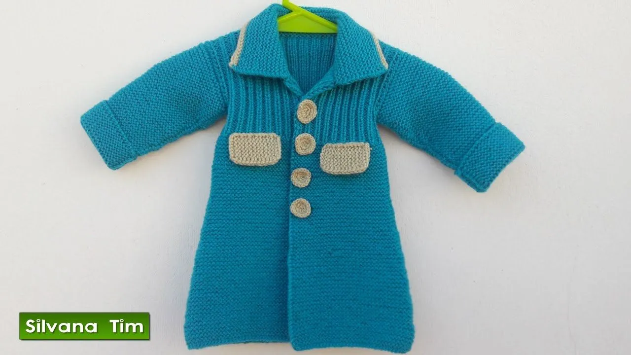 Abrigo (tapado) para niña bebé. Tejido con dos agujas # 445 - YouTube