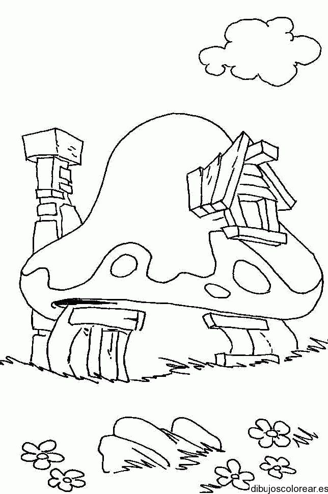 Dibujo de un hongo casa | Dibujos para Colorear Dibujo de un hongo casa | Dibujos para Colorear