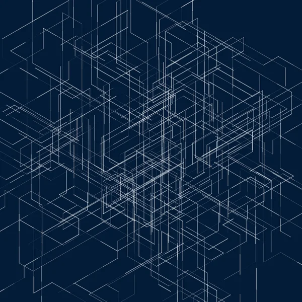 Abstract isometric computer generated 3D blueprint visualization ... Abstract isometric computer generated 3D blueprint visualization ...