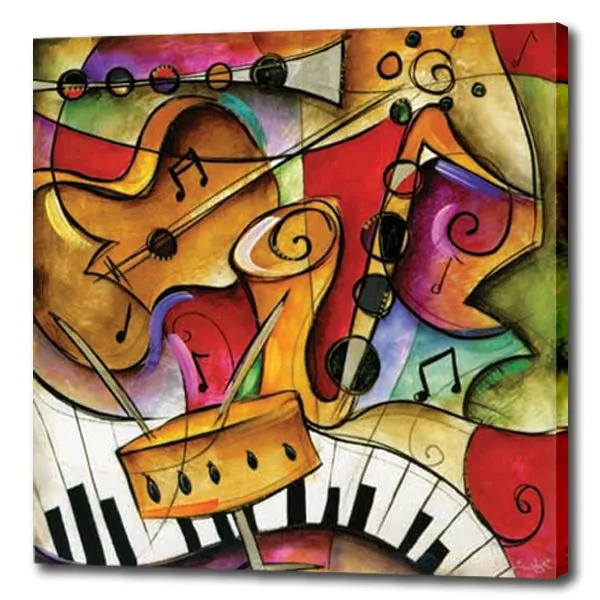 Abstracta moderna de la lona pintura al óleo de la música para la ... Abstracta moderna de la lona pintura al óleo de la música para la ...