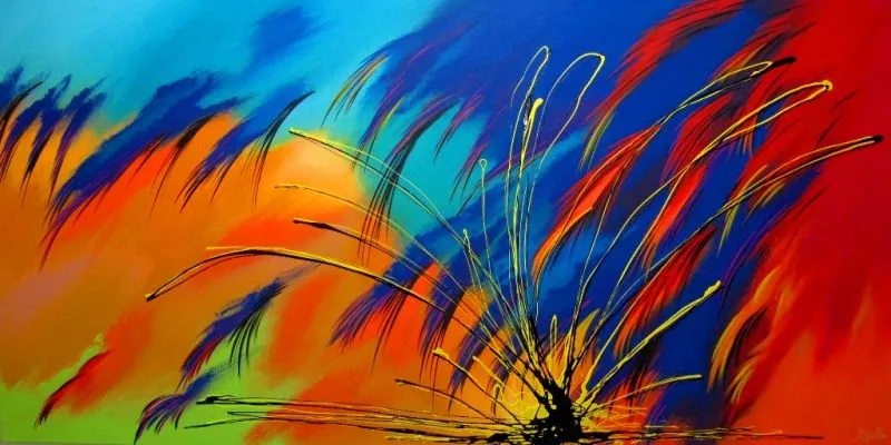 Abstractos colores vivos pintura acrilico | Pinturas al Óleo