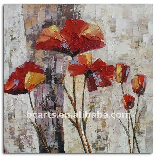 Abstraite moderne fleur décorative peinture sur toile et épais ... Abstraite moderne fleur décorative peinture sur toile et épais ...
