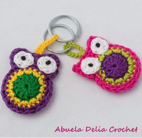 Abuela Delia Crochet: Llavero Buho | Owl Key Ring Abuela Delia Crochet: Llavero Buho | Owl Key Ring