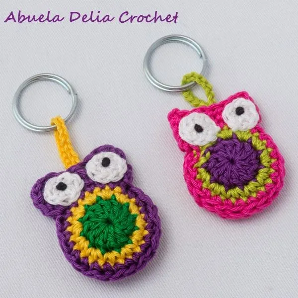 Abuela Delia Crochet: Llavero Buho | Owl Key Ring Abuela Delia Crochet: Llavero Buho | Owl Key Ring