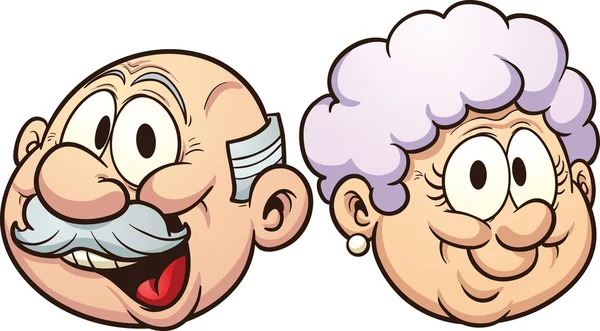 abuelos de dibujos animados — Vector stock © memoangeles #