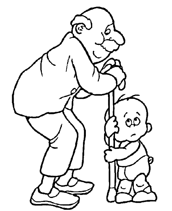 Abuelo para colorear | Dibujos para Colorear Infantil