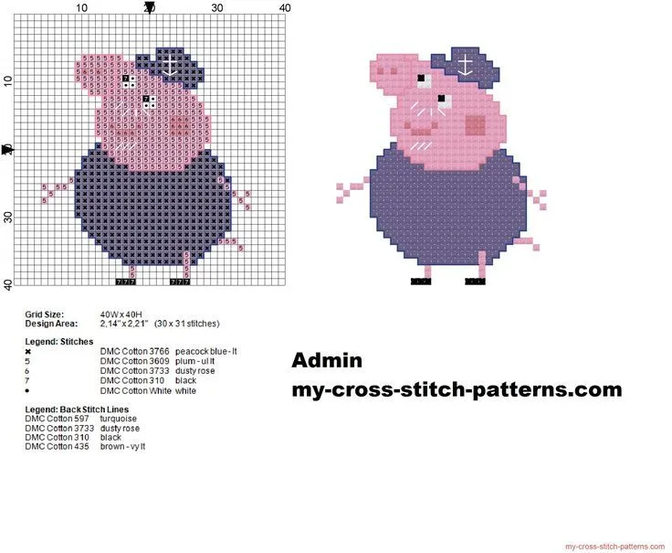 Abuelo Pig Peppa Pig patrón punto de cruz pequeño 30x31 | Tapestry ... Abuelo Pig Peppa Pig patrón punto de cruz pequeño 30x31 | Tapestry ...