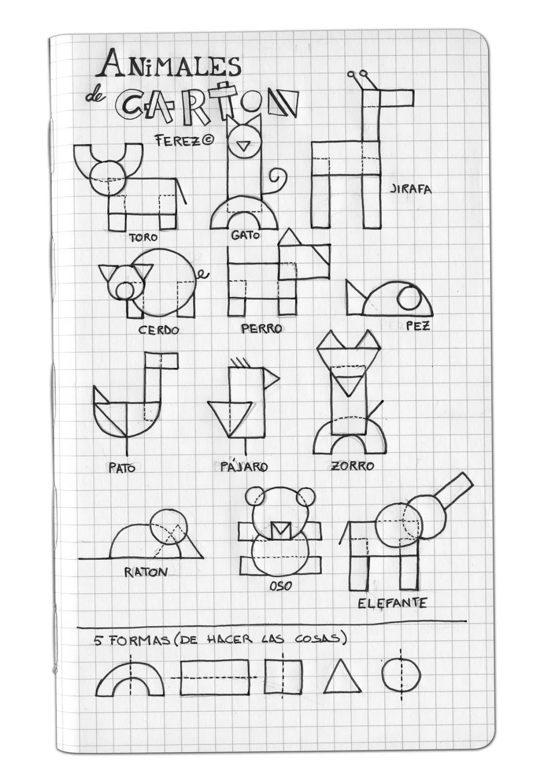 El abuelo pinta: Animales con polígonos