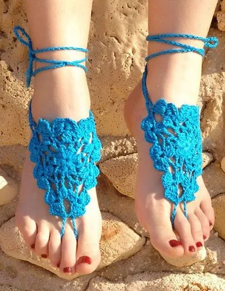 Accesorios de zapatos Salida descalzas de flor Crochet mujer ... Accesorios de zapatos Salida descalzas de flor Crochet mujer ...