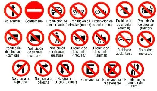 Accidentes de transito: Señales de transito- Señales de prohibicion