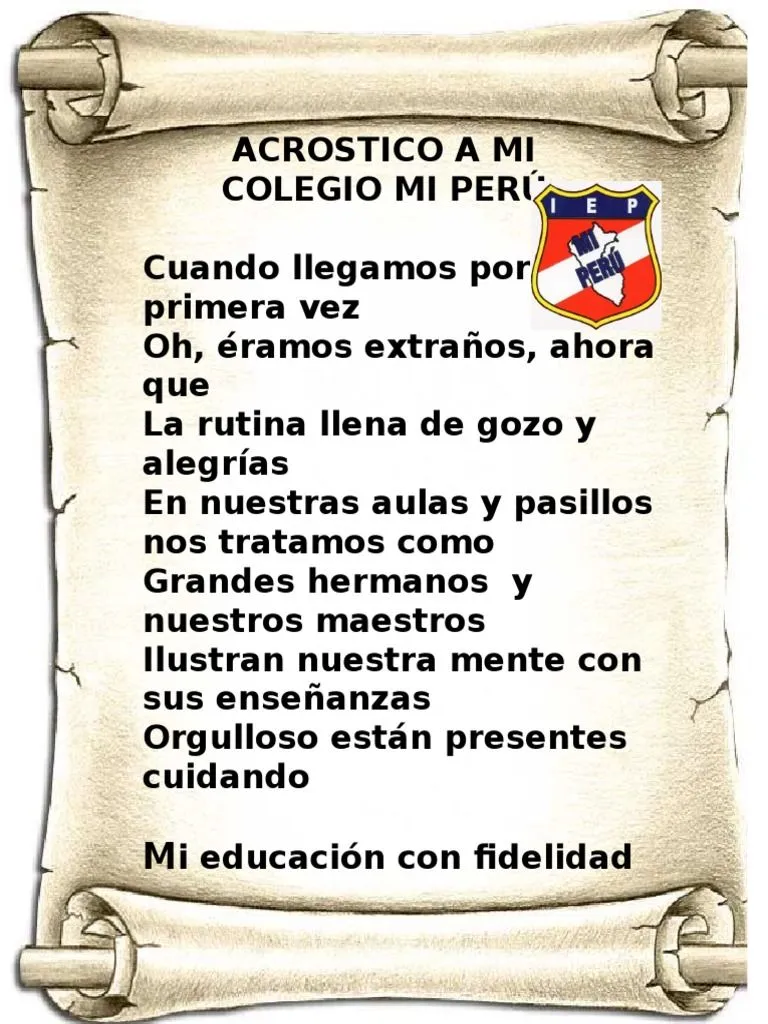 Acrostico Mi Colegio | PDF