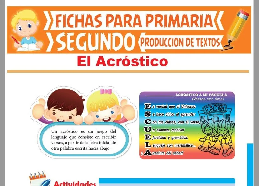 El Acróstico para Segundo Grado de Primaria | Actividades – 2023