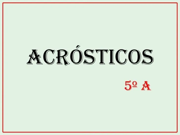 Acrósticos