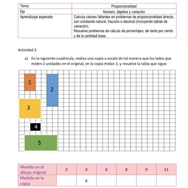 Actividad 2 a) En la siguiente cuadricula, realiza una copia a escala de tal manera que los lados que miden - Brainly.lat
