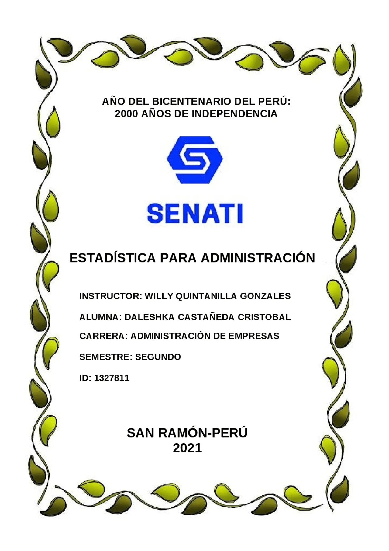Actividad Entregable (SENATI) | Ejercicios de Administración de Empresas | Docsity Actividad Entregable (SENATI) | Ejercicios de Administración de Empresas | Docsity