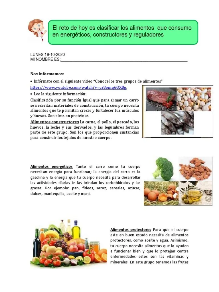 ACTIVIDAD LUNES 19 DE OCTUBREdocx | PDF | Cereales | Alimentos ACTIVIDAD LUNES 19 DE OCTUBREdocx | PDF | Cereales | Alimentos