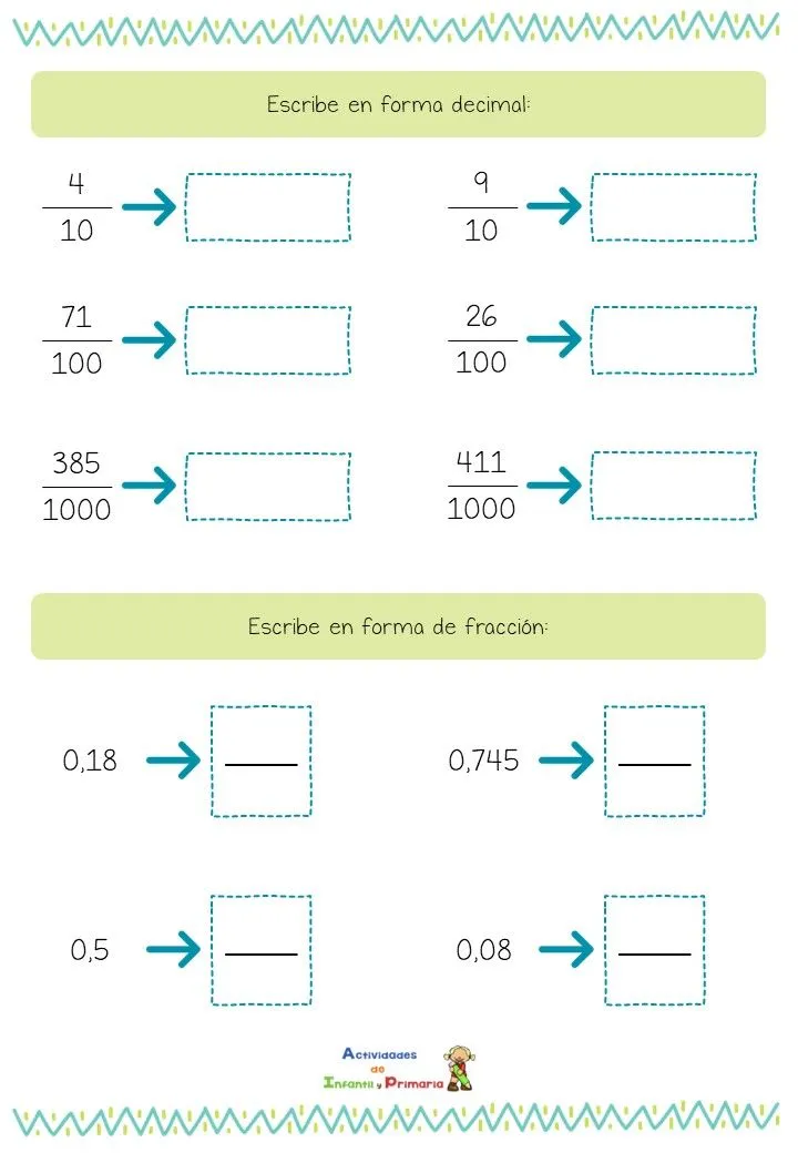 Actividad matemática: Números decimales y fracciones Actividad matemática: Números decimales y fracciones