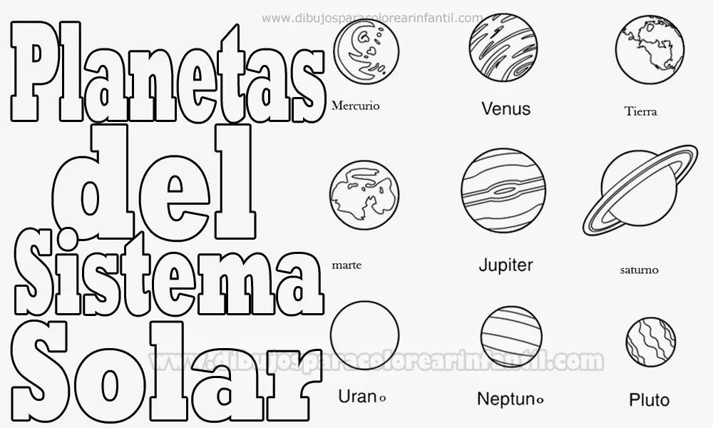 sistema solar para colorear