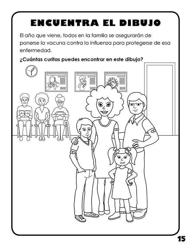 Actividad para tus niños! ¡Busca y dinos cuantas curitas encontraste en el  dibujo!