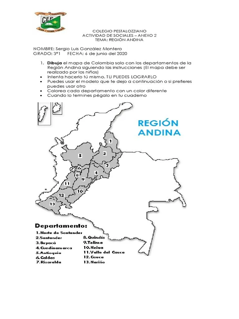 Actividad Virtual de Sociales 3° Región Andina Anexo | PDF | Andes Actividad Virtual de Sociales 3° Región Andina Anexo | PDF | Andes