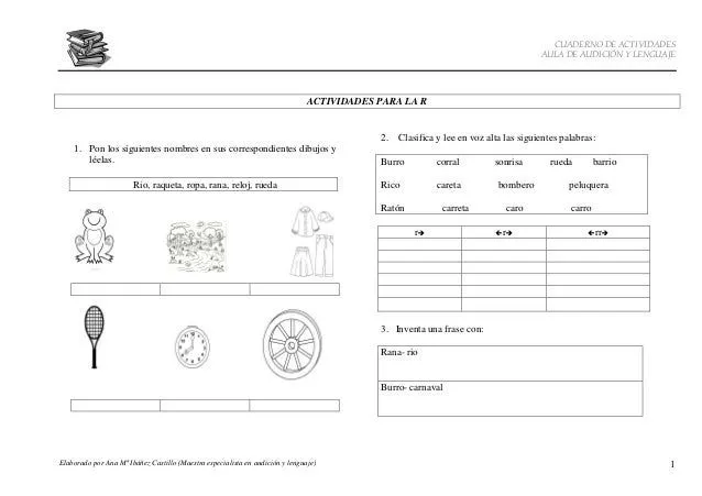 Actividades para la r