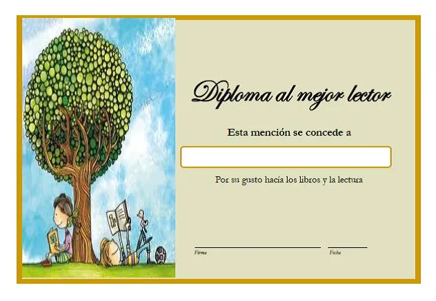 Actividades para la animación lectora: Diplomas al mejor lector/a ... Actividades para la animación lectora: Diplomas al mejor lector/a ...