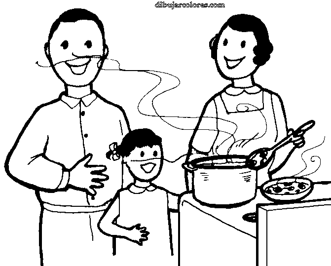 Imagenes de familia almorzando para colorear - Imagui