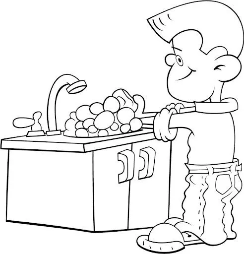 La higiene en los niños para colorear - Imagui